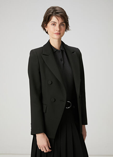 Black Double-Breasted Jacket