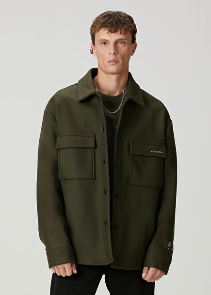Haki Yün Dış Gömlek