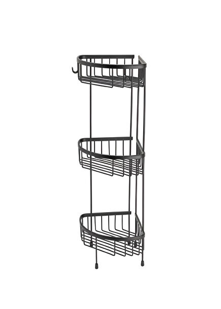 Siyah Köşe 3'lü Ayaklı Duş Rafı 