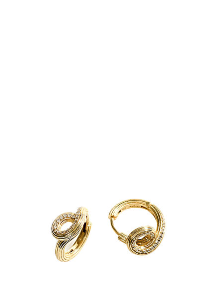Wave Diamonds Women's Gold Earrings