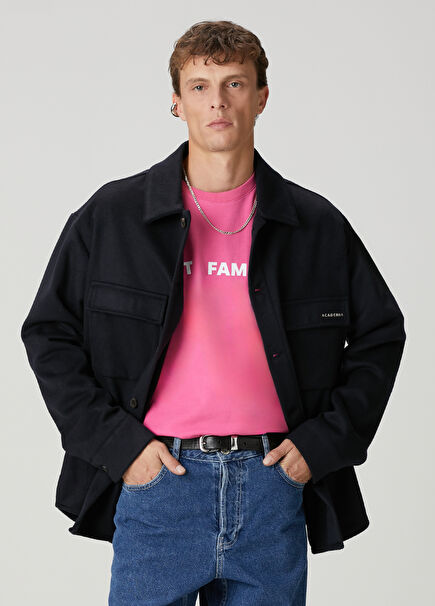 Lacivert Yün Dış Gömlek