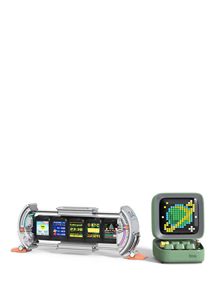 Ditoo Pro Yeşil Bluetooth Hoparlör ve Times Gate Dijital Led Ekran Seti