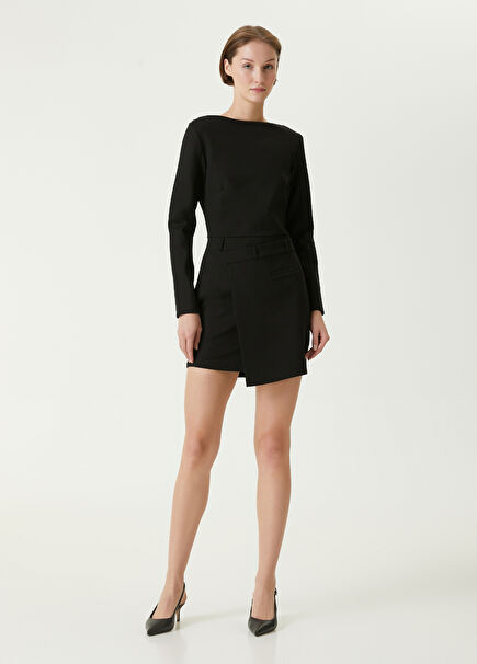 Siyah Mini Jersey Elbise