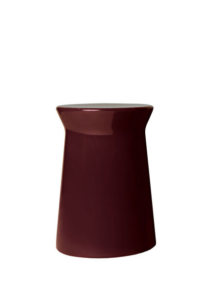 Cio Parlak Vişne Çürüğü Porselen Tabure Sehpa