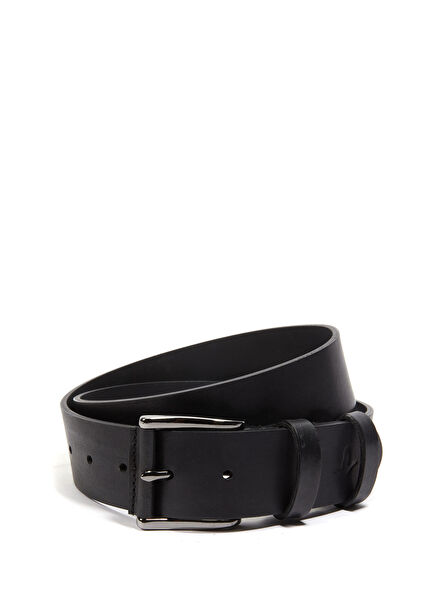 Siyah Kalın Erkek Deri Kemer