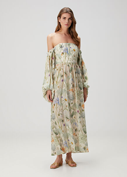 Storm Cream Floral Maxi Dress