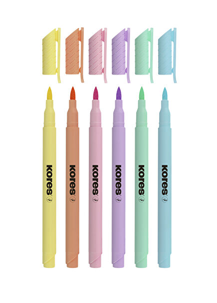 Pastel Style Marker 6-Pack Pen Set
