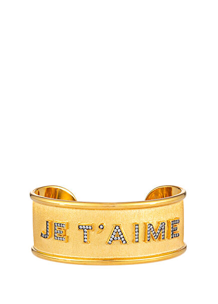 Je T'Aime Cuff Women's Gold Plated Bracelet