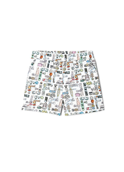 White Patterned Baby Boy Bermuda
