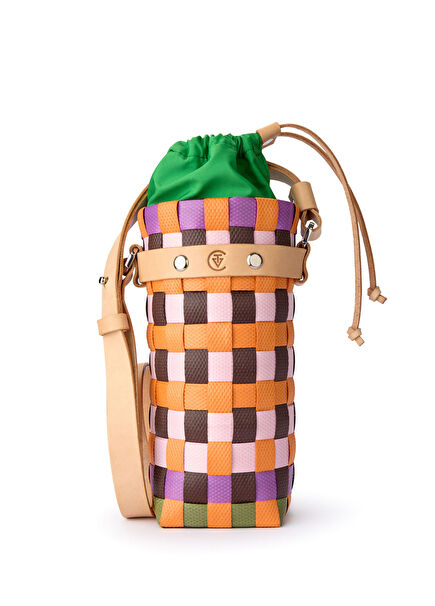 Simena Basket Kahverengi / Turuncu Kadın Omuz Çantası