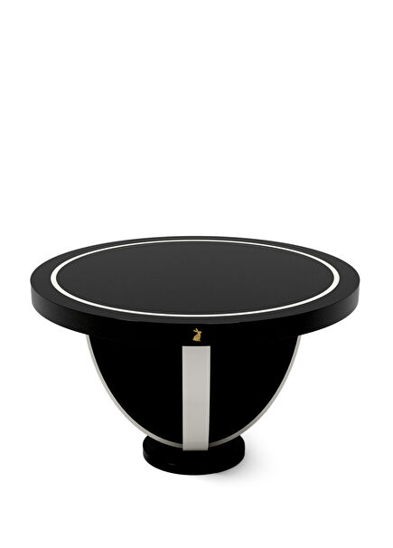 Siyah Beyaz Ahşap Lake Yemek Masası