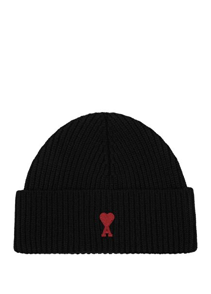 Siyah Logo Nakışlı Kadın Bere