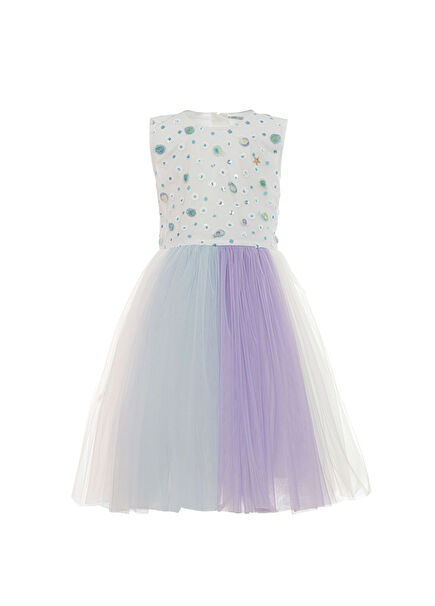 Ponida Mor Kız Çocuk Elbise