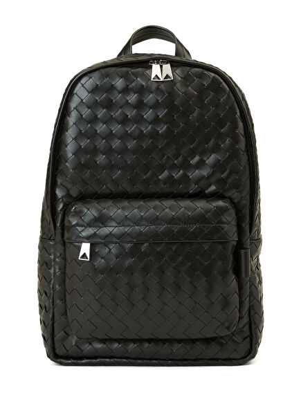 Black Men's Leather Backpack