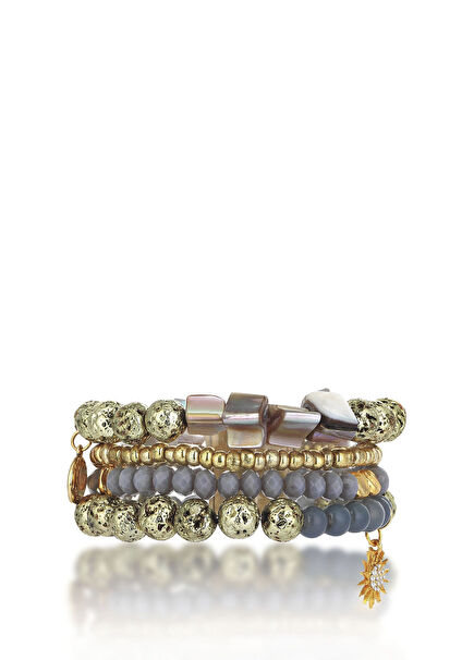 Nonna 24 Ayar Altın Kaplama Doğal Taş Kadın Bileklik