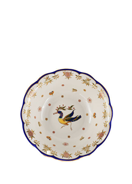 Phoenix Renkli Desenli Porselen Sebze Kasesi 25 cm