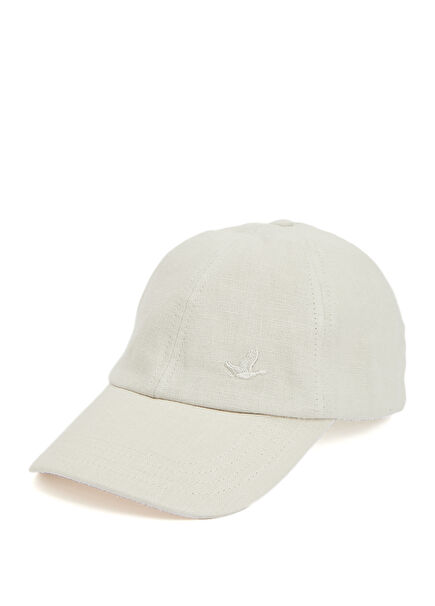 Bej Unisex Keten Şapka