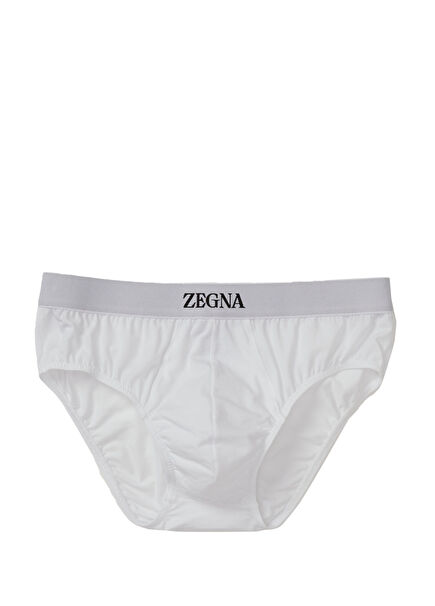 Beyaz Logo Detaylı Slip