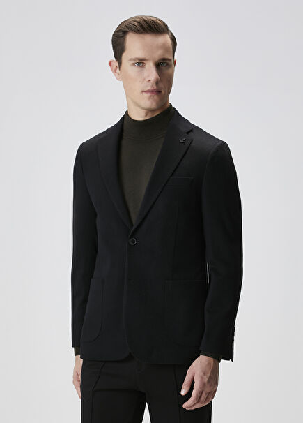 Premium Black Cashmere Jacket