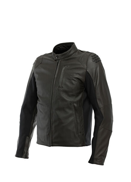 Istrıce QDF Dark Brown Leather Men's Motorcycle Jacket