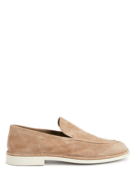 Koyu Bej Erkek Süet Loafer