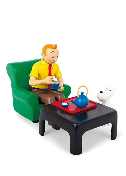 Having Tea Tintin Prenant le Thé Resin Heykel
