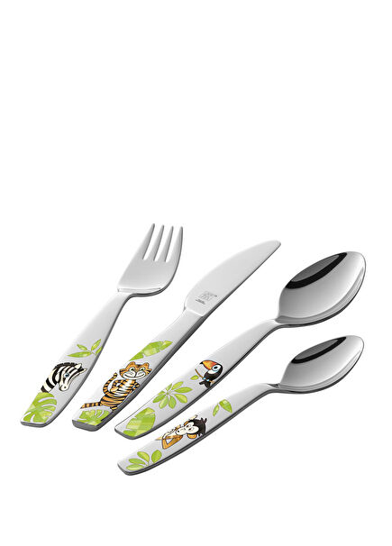 Patterned 4 Piece Kids Cutlery Set