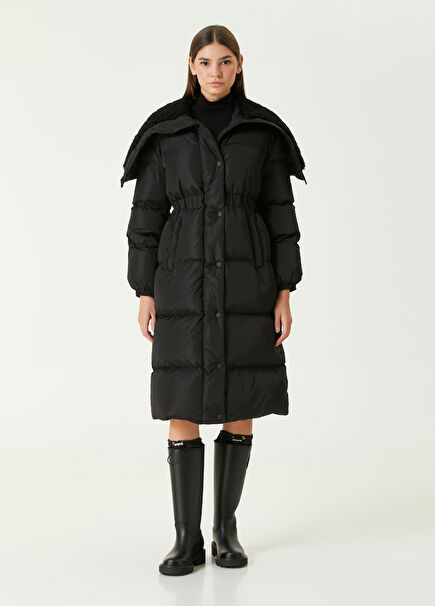 Khloe Black Hooded Puffer Coat