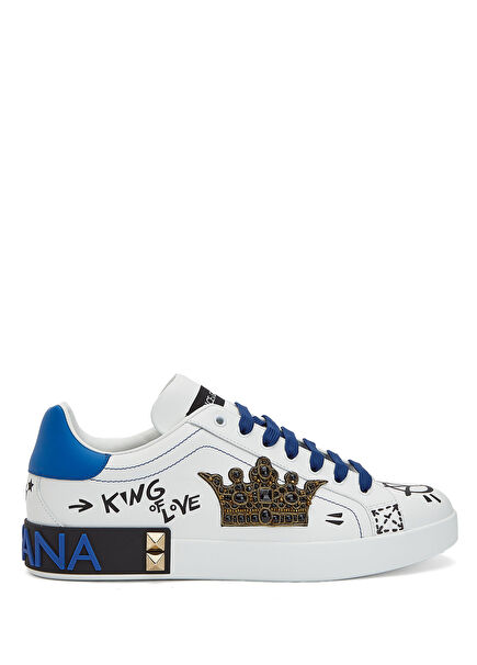 Portofino Mavi Beyaz Erkek Deri Sneaker