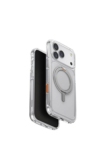 Swivix Apple iPhone 17 Pro Max Rotating Kickstand Şeffaf Telefon Kılıfı