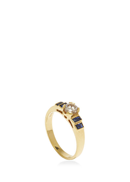 Gold Diamond Stone Womens Gold Ring