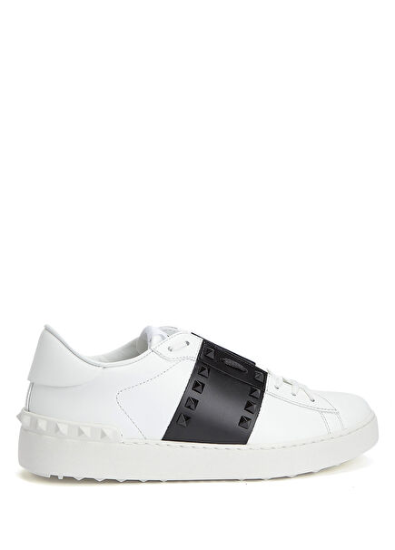 Rockstud Black White Women's Leather Sneaker
