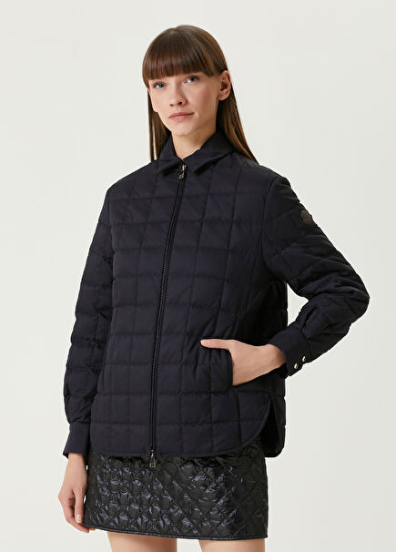 Navy Blue Quilted Jacket