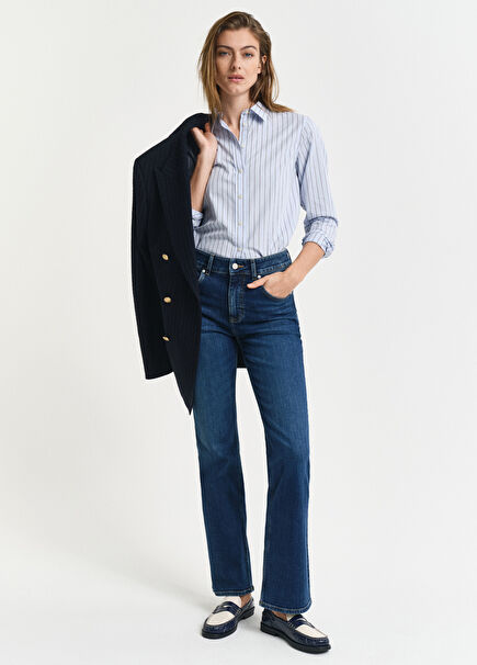 Navy Slim Fit Women's Trousers