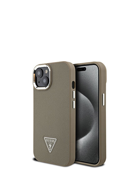 Grained Triangle iPhone 15 Magsafe Uyumlu Telefon Kılıfı
