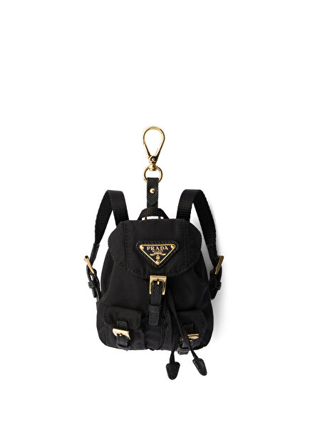 Black Mini Icon Re-Nylon Women's Bag Ornament
