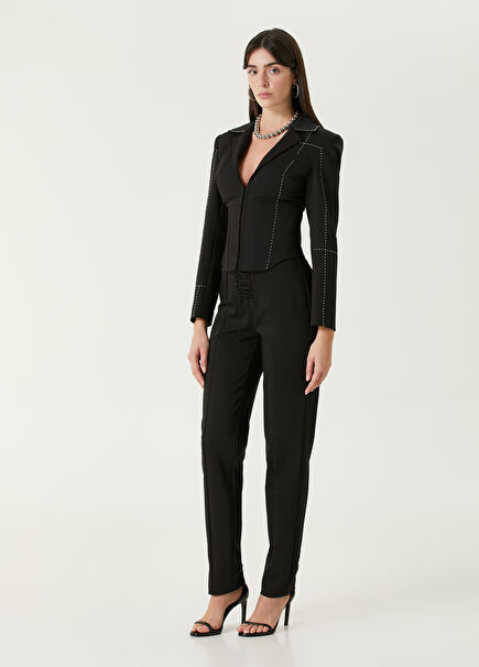 Free Heaven Stitch Detail Corset Black Women's Blazer Jacket