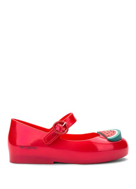 Mini Sweet Love Picnic Pearlescent Red Girl Ballet Flats