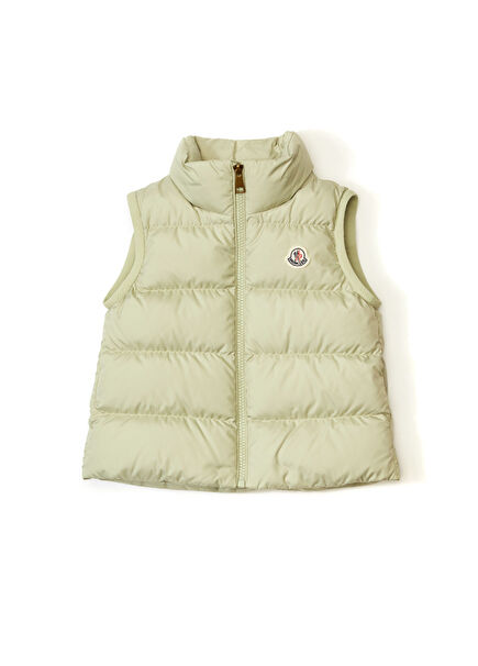 Bej Kapitoneli Kız Çocuk Puff Yelek