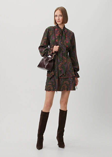Green Paisley Mini Dress