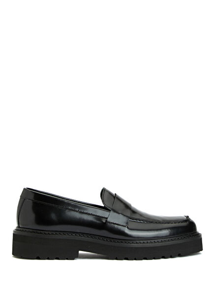 Black Men's Leather Loafer