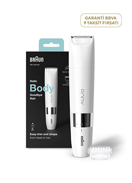 Body Mini Trimmer BS1000 Body Hair Trimmer + Trimmer Comb Battery & Cleaning Brush