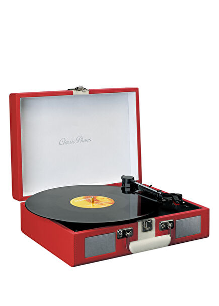 TT-110RDWH Kırmızı Beyaz Dahili Hoparlörlü Bluetooth Çantalı Pikap