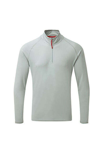 Men's Uv Tec Long Sleeve Zip Tee Medium Grey Uzun Kollu Erkek Spor Sweatshirt