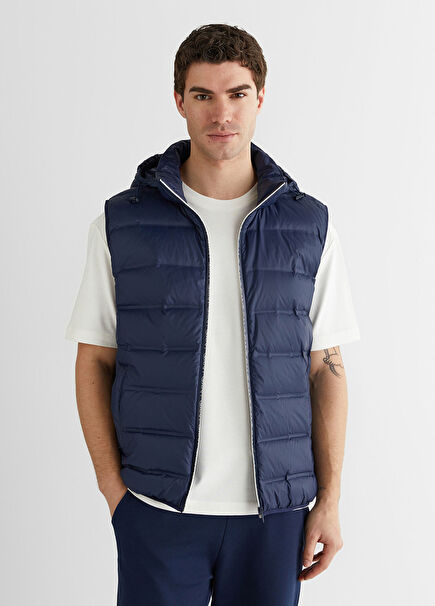 Blue Hooded Men's Sports Vest