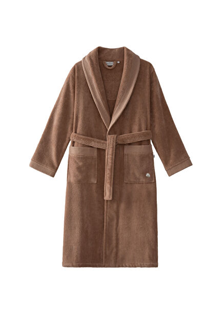 Pure Cotton %100 Organik Pamuk Nakışlı Terra Kadın Bornoz