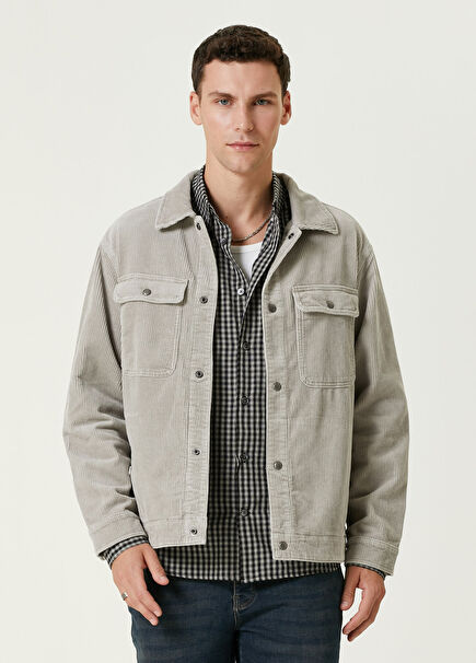 Açık Gri Organik Pamuk Dış Gömlek