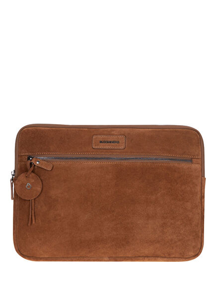 Camel Still Taba Kahverengi Süet Deri 15-16" MacBook Laptop Kılıfı