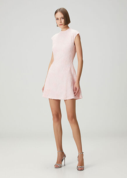 Pink Print Mini Cocktail Dress