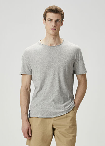 Geniş Kesim Gri Basic T-shirt